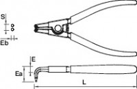 Circlip pliers, 90° jaws for external clips 02