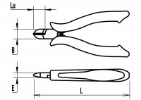 Diagonal cutting nippers - half flush cut 02