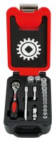 Ratchet set in fusion box, 16 pieces, 1/4''