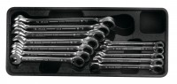 Unit of 12 ratcheting combination spanners