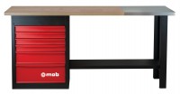 Workbench 6 drawers - with stainless steel plate