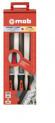 File and rasp set - 3 pieces - bi-material handles