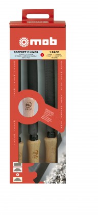 Rasp and file set - 3 pieces - wooden handles