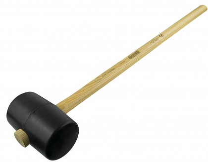 Rubber sledgehammer - hard - 1 kg - 85 mm - ash handle 800 mm - 90 shore