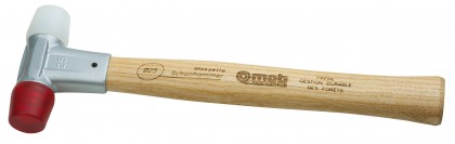 Soft-face hammer with plastic face and nylon face