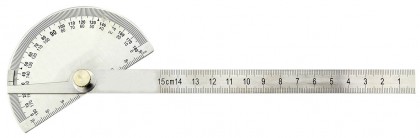 Protractor with depth gauge scale