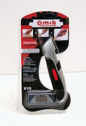 ‘topsecurity’ utility knife, incl. 10 spare blades - on card