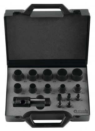 Gasket cutter punch set ø 3 to 30 mm (even ø) - 16 pieces