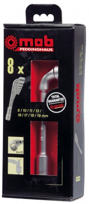 Offset open socket wrenches sets 6x12 in displaybox