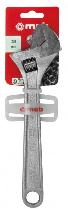 Chromed adjustable wrenches on card