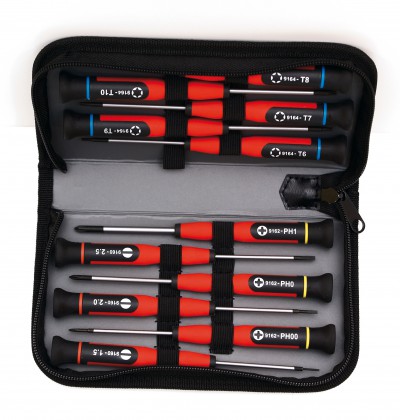 Electronics micro screwdriver set, 12 pieces