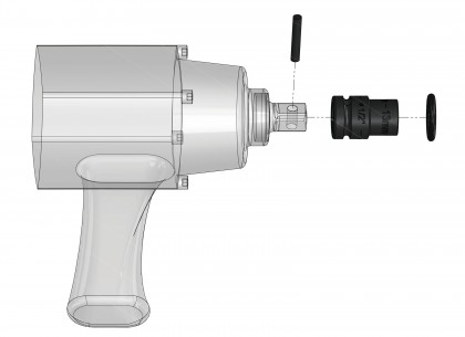Retaining o-ring and pin, 1/2''