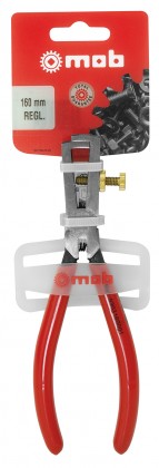 Adjustable wire stripping pliers on card