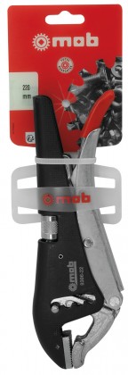 Lock-grip pliers with short jaws on card