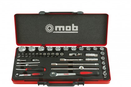 Combi-set in metalbox 1/4''-1/2'' 52 pieces - life end planned