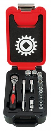 Ratchet set in fusion box, 16 pieces, 1/4''