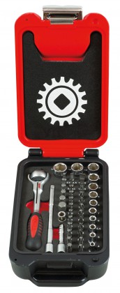 Swivel head ratchet set - 1/4'' - 46 pieces in fusion box