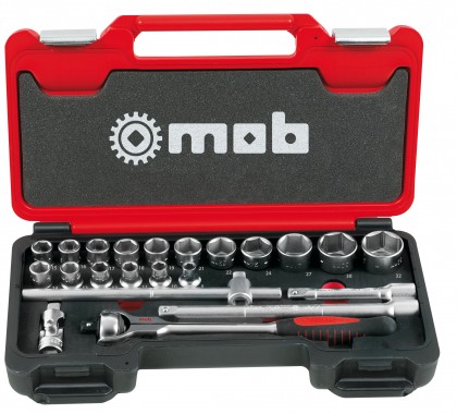 Ratchet set in fusion box, 22 pieces, 1/2''