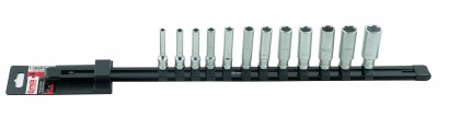 6-point socket set, 12 pieces, 1/4''