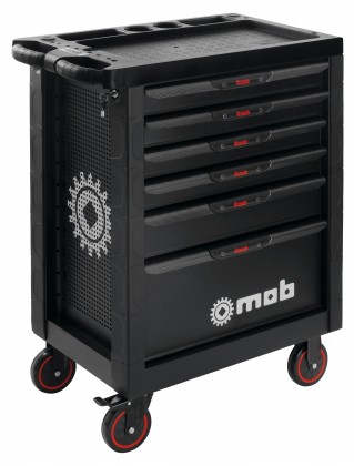 Proliner tool trolley with 6 drawers - black
