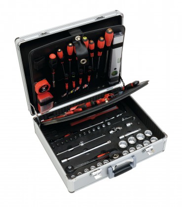 Aluminium case, 128 pieces