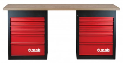 Workbench 2 m - 2 storage cabinets