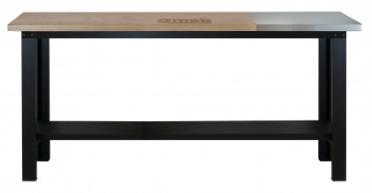 Workbench 2 m with stainless steel plate