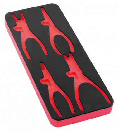 Empty foam module for 4 circlip pliers