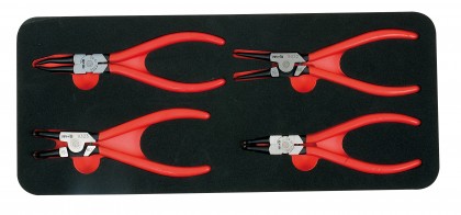 Foam insert unit with 4 circlips pliers