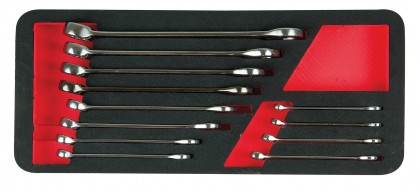 Foam unit of 12 combination wrenches